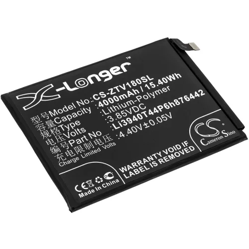 Nubia Li3940T44P6h876442 helyettesítő mobiltelefon akkumulátor (Li-Polymer, 3.85V, 4000mAh / 15.40Wh) - Utángyártott