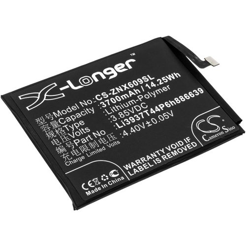 ZTE Nubia Red Magic Dual SIM TD-LTE készülékhez mobiltelefon akkumulátor (Li-Polymer, 3.85V, 3700mAh / 14.25Wh) - Utángyártott