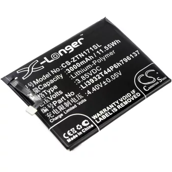   Nubia Li3932T44P6h796137 helyettesítő mobiltelefon akkumulátor (Li-Polymer, 3.85V, 3000mAh / 11.55Wh) - Utángyártott