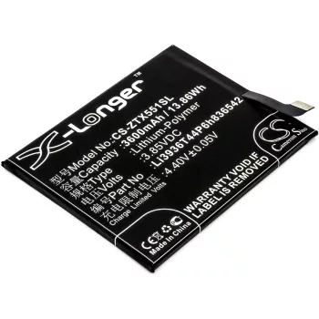   Nubia Li3936T44P6h836542 helyettesítő mobiltelefon akkumulátor (Li-Polymer, 3.85V, 3600mAh / 13.86Wh) - Utángyártott