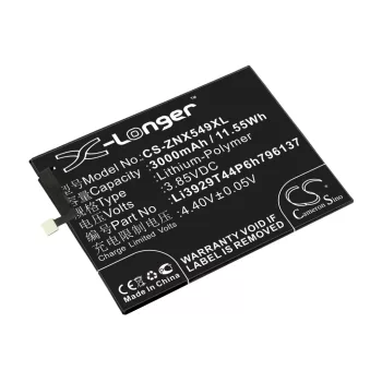   ZTE Li3929T44P6h796137 helyettesítő mobiltelefon akkumulátor (Li-Polymer, 3.85V, 3000mAh / 11.55Wh) - Utángyártott