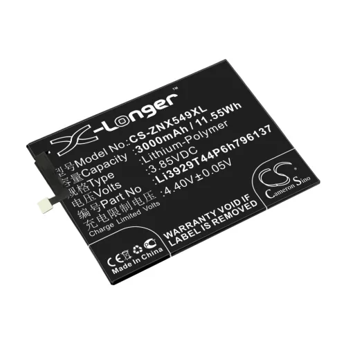ZTE Li3929T44P6h796137 helyettesítő mobiltelefon akkumulátor (Li-Polymer, 3.85V, 3000mAh / 11.55Wh) - Utángyártott
