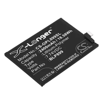   Oneplus BLP899 helyettesítő mobiltelefon akkumulátor (Li-Polymer, 7.74V, 2400mAh / 18.58Wh) - Utángyártott