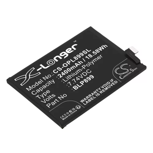 Oneplus BLP899 helyettesítő mobiltelefon akkumulátor (Li-Polymer, 7.74V, 2400mAh / 18.58Wh) - Utángyártott