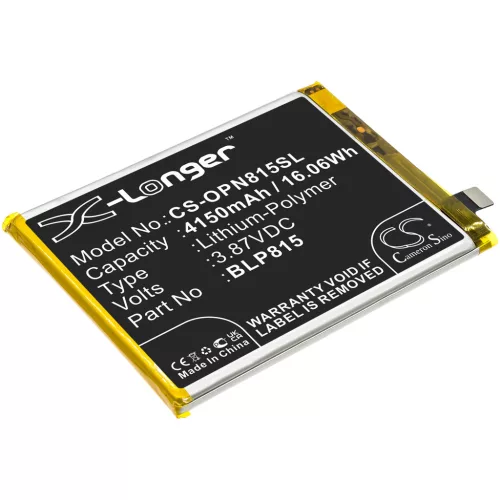 Oneplus BLP815 helyettesítő mobiltelefon akkumulátor (Li-Polymer, 3.87V, 4150mAh / 16.06Wh) - Utángyártott