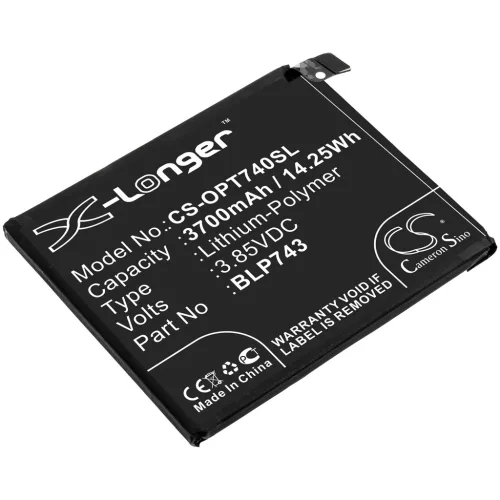 Oneplus BLP743 helyettesítő mobiltelefon akkumulátor (Li-Polymer, 3.85V, 3700mAh / 14.25Wh) - Utángyártott