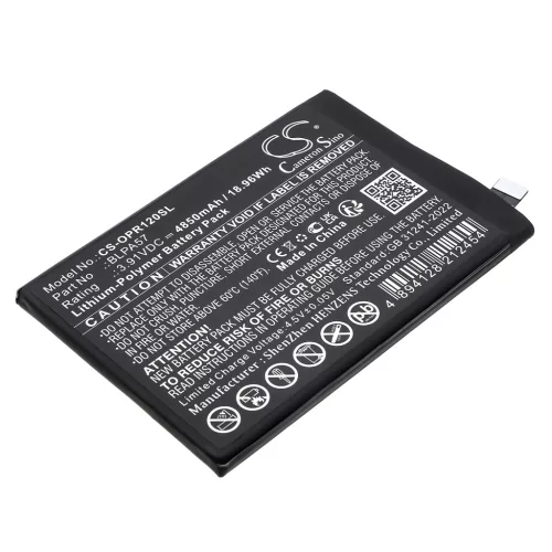 OPPO BLPA57 helyettesítő mobiltelefon akkumulátor (Li-Polymer, 3.91V, 4850mAh / 18.96Wh) - Utángyártott