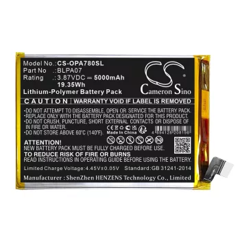   OPPO BLPA07 helyettesítő mobiltelefon akkumulátor (Li-Polymer, 3.87V, 5000mAh / 19.35Wh) - Utángyártott