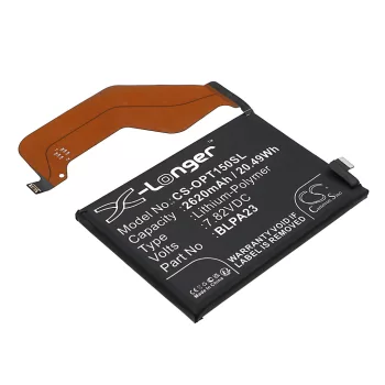  OPPO BLPA23 helyettesítő mobiltelefon akkumulátor (Li-Polymer, 7.82V, 2620mAh / 20.49Wh) - Utángyártott