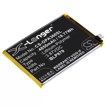   OPPO BLP879 helyettesítő mobiltelefon akkumulátor (Li-Polymer, 3.87V, 4850mAh / 18.77Wh) - Utángyártott