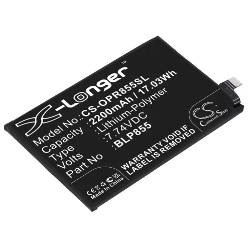 OPPO BLP855 helyettesítő mobiltelefon akkumulátor (Li-Polymer, 7.74V, 2200mAh / 17.03Wh) - Utángyártott