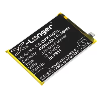   OPPO BLP911 helyettesítő mobiltelefon akkumulátor (Li-Polymer, 3.87V, 4900mAh / 18.96Wh) - Utángyártott