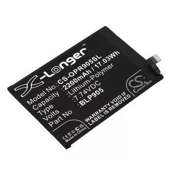   OPPO BLP905 helyettesítő mobiltelefon akkumulátor (Li-Polymer, 7.74V, 2200mAh / 17.03Wh) - Utángyártott