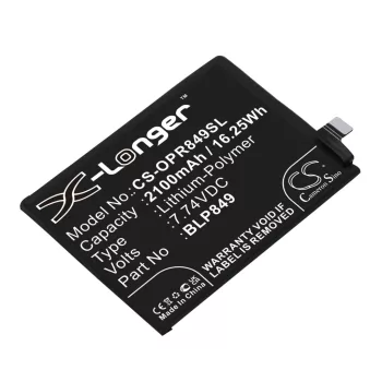   OPPO BLP849 helyettesítő mobiltelefon akkumulátor (Li-Polymer, 7.74V, 2100mAh / 16.25Wh) - Utángyártott