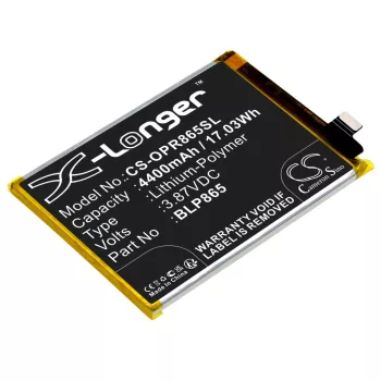   OPPO BLP865 helyettesítő mobiltelefon akkumulátor (Li-Polymer, 3.87V, 4400mAh / 17.03Wh) - Utángyártott