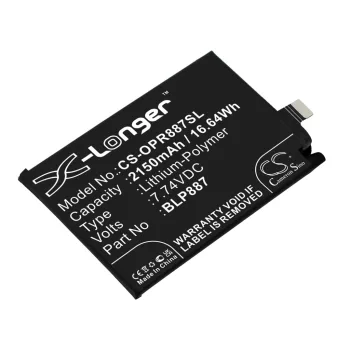   OPPO BLP887 helyettesítő mobiltelefon akkumulátor (Li-Polymer, 7.74V, 2150mAh / 16.64Wh) - Utángyártott