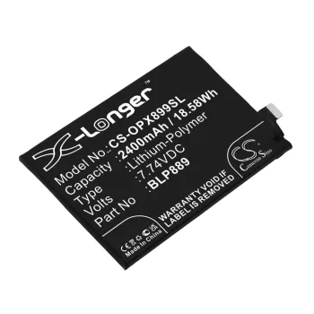   OPPO BLP889 helyettesítő mobiltelefon akkumulátor (Li-Polymer, 7.74V, 2400mAh / 18.58Wh) - Utángyártott