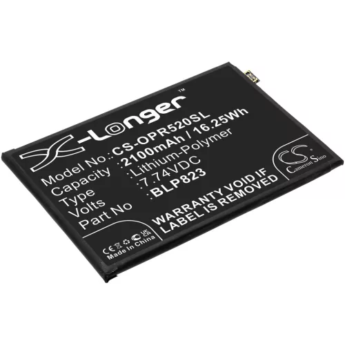OPPO BLP823 helyettesítő mobiltelefon akkumulátor (Li-Polymer, 7.74V, 2100mAh / 16.25Wh) - Utángyártott