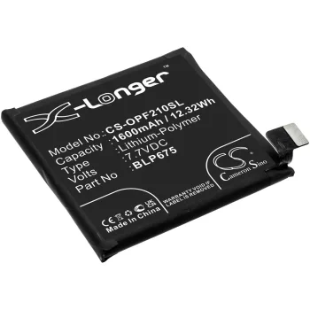   OPPO BLP675 helyettesítő mobiltelefon akkumulátor (Li-Polymer, 7.7V, 1600mAh / 12.32Wh) - Utángyártott