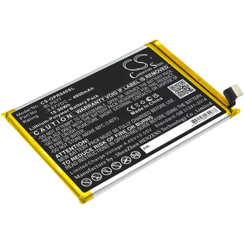 OPPO BLP877 helyettesítő mobiltelefon akkumulátor (Li-Polymer, 3.87V, 4900mAh / 18.96Wh) - Utángyártott