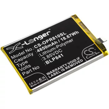   OPPO BLP841 helyettesítő mobiltelefon akkumulátor (Li-Polymer, 3.85V, 4850mAh / 18.67Wh) - Utángyártott