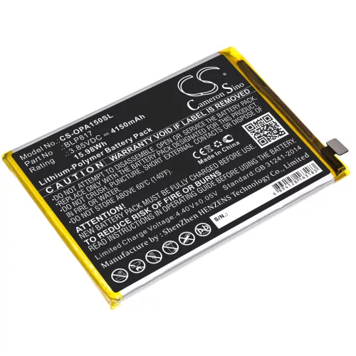OPPO BLP817 helyettesítő mobiltelefon akkumulátor (Li-Polymer, 3.85V, 4150mAh / 15.98Wh) - Utángyártott