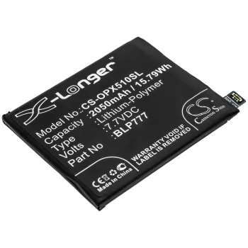   OPPO BLP777 helyettesítő mobiltelefon akkumulátor (Li-Polymer, 7.7V, 2050mAh / 15.79Wh) - Utángyártott