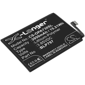   OPPO BLP797 helyettesítő mobiltelefon akkumulátor (Li-Polymer, 3.85V, 3950mAh / 15.21Wh) - Utángyártott