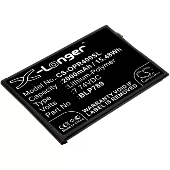   OPPO BLP789 helyettesítő mobiltelefon akkumulátor (Li-Polymer, 7.74V, 2000mAh / 15.48Wh) - Utángyártott