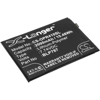   OPPO BLP787 helyettesítő mobiltelefon akkumulátor (Li-Polymer, 7.74V, 2000mAh / 15.48Wh) - Utángyártott