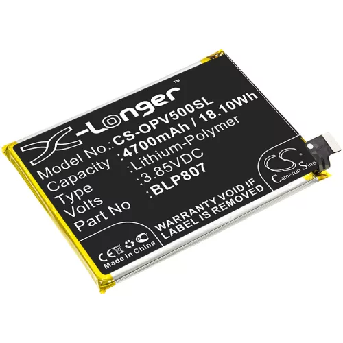 OPPO BLP807 helyettesítő mobiltelefon akkumulátor (Li-Polymer, 3.85V, 4700mAh / 18.10Wh) - Utángyártott