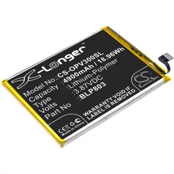   OPPO BLP803 helyettesítő mobiltelefon akkumulátor (Li-Polymer, 3.87V, 4900mAh / 18.96Wh) - Utángyártott