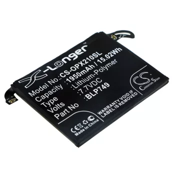   OPPO BLP749 helyettesítő mobiltelefon akkumulátor (Li-Polymer, 7.7V, 1950mAh / 15.02Wh) - Utángyártott