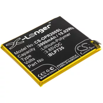   OPPO BLP735 helyettesítő mobiltelefon akkumulátor (Li-Polymer, 3.85V, 3900mAh / 15.02Wh) - Utángyártott