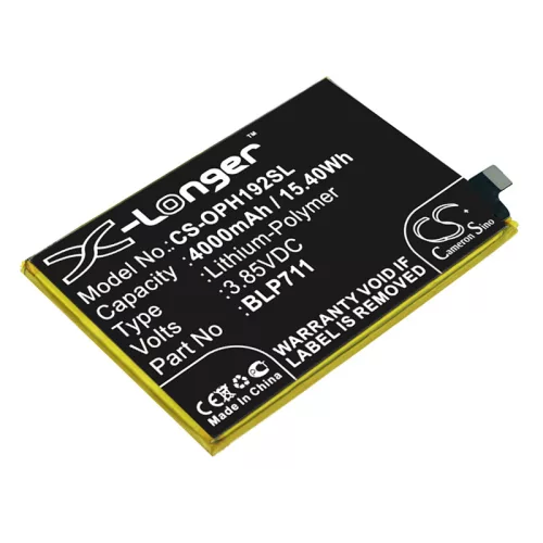 OPPO BLP711 helyettesítő mobiltelefon akkumulátor (Li-Polymer, 3.85V, 4000mAh / 15.40Wh) - Utángyártott