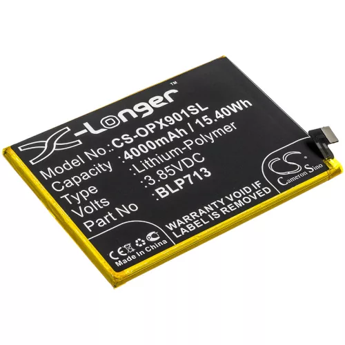 OPPO BLP713 helyettesítő mobiltelefon akkumulátor (Li-Polymer, 3.85V, 4000mAh / 15.40Wh) - Utángyártott