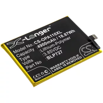  OPPO BLP727 helyettesítő mobiltelefon akkumulátor (Li-Polymer, 3.85V, 4900mAh / 18.87Wh) - Utángyártott