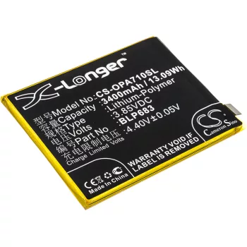   OPPO BLP683 helyettesítő mobiltelefon akkumulátor (Li-Polymer, 3.85V, 3400mAh / 13.09Wh) - Utángyártott