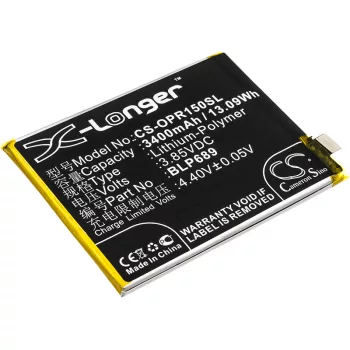   OPPO BLP689 helyettesítő mobiltelefon akkumulátor (Li-Polymer, 3.85V, 3400mAh / 13.09Wh) - Utángyártott
