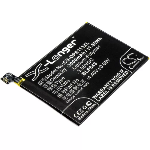OPPO BLP643 helyettesítő mobiltelefon akkumulátor (Li-Polymer, 3.85V, 3000mAh / 11.55Wh) - Utángyártott