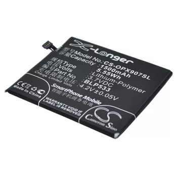   OPPO BLP533 helyettesítő mobiltelefon akkumulátor (Li-Polymer, 3.7V, 1500mAh / 5.55Wh) - Utángyártott