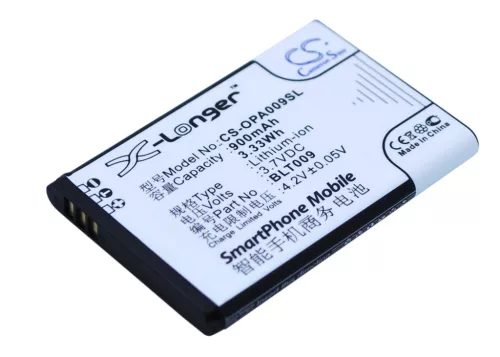 OPPO BLT009 helyettesítő mobiltelefon akkumulátor (Li-ion, 3.7V, 900mAh / 3.33Wh) - Utángyártott