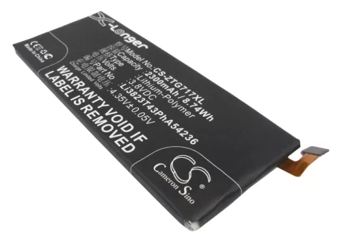ZTE Li3824T43P6hA54236-H helyettesítő mobiltelefon akkumulátor (Li-Polymer, 3.8V, 2300mAh / 8.74Wh) - Utángyártott