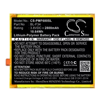   PHICOMM BL-F34 helyettesítő mobiltelefon akkumulátor (Li-Polymer, 3.8V, 2800mAh / 10.64Wh) - Utángyártott
