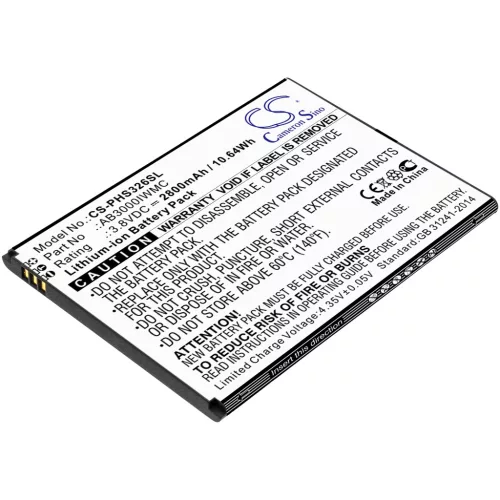 Philips AB3000IWMC helyettesítő mobiltelefon akkumulátor (Li-ion, 3.8V, 2800mAh / 10.64Wh) - Utángyártott