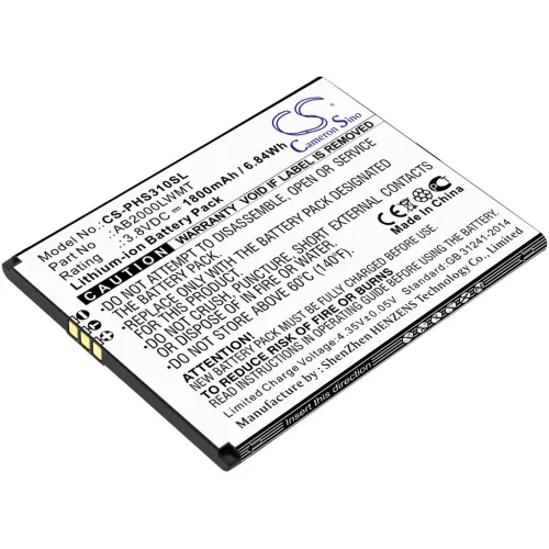 Philips AB2000LWMT helyettesítő mobiltelefon akkumulátor (Li-ion, 3.8V, 1800mAh / 6.84Wh) - Utángyártott