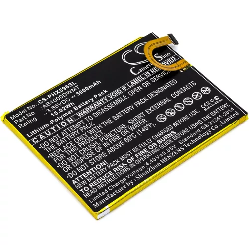 Philips AB4000DWMV helyettesítő mobiltelefon akkumulátor (Li-Polymer, 3.85V, 3900mAh / 15.02Wh) - Utángyártott