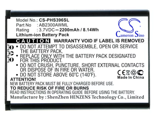Philips AB2300AWMT helyettesítő mobiltelefon akkumulátor (Li-ion, 3.7V, 2200mAh / 8.14Wh) - Utángyártott