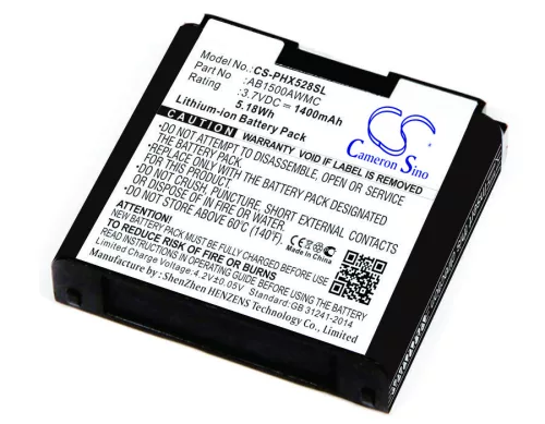 Philips AB1500AWMC helyettesítő mobiltelefon akkumulátor (Li-ion, 3.7V, 1400mAh / 5.18Wh) - Utángyártott