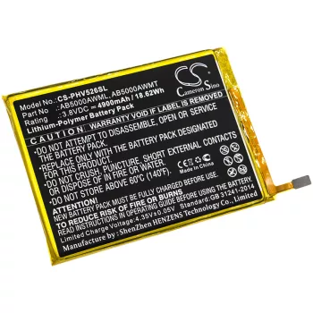   Philips AB5000AWMT helyettesítő mobiltelefon akkumulátor (Li-Polymer, 3.8V, 4900mAh / 18.62Wh) - Utángyártott